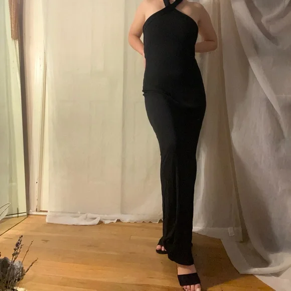 slim fit dress slacks Ralph Lauren Black Towel Halter Dress/Cover Up- Size S – The Saved  Collection main image 0